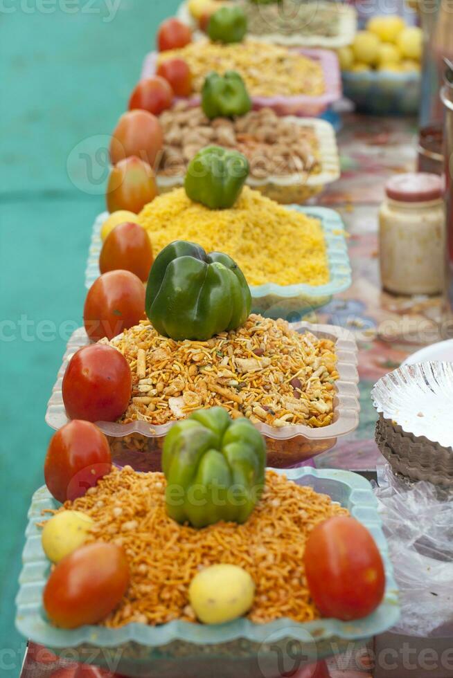 Indian Spicy Snack in Market photo