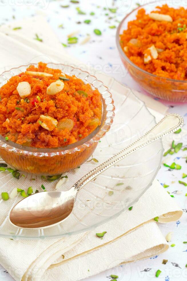 Indian Popular Sweet Food Carrot Halwa photo