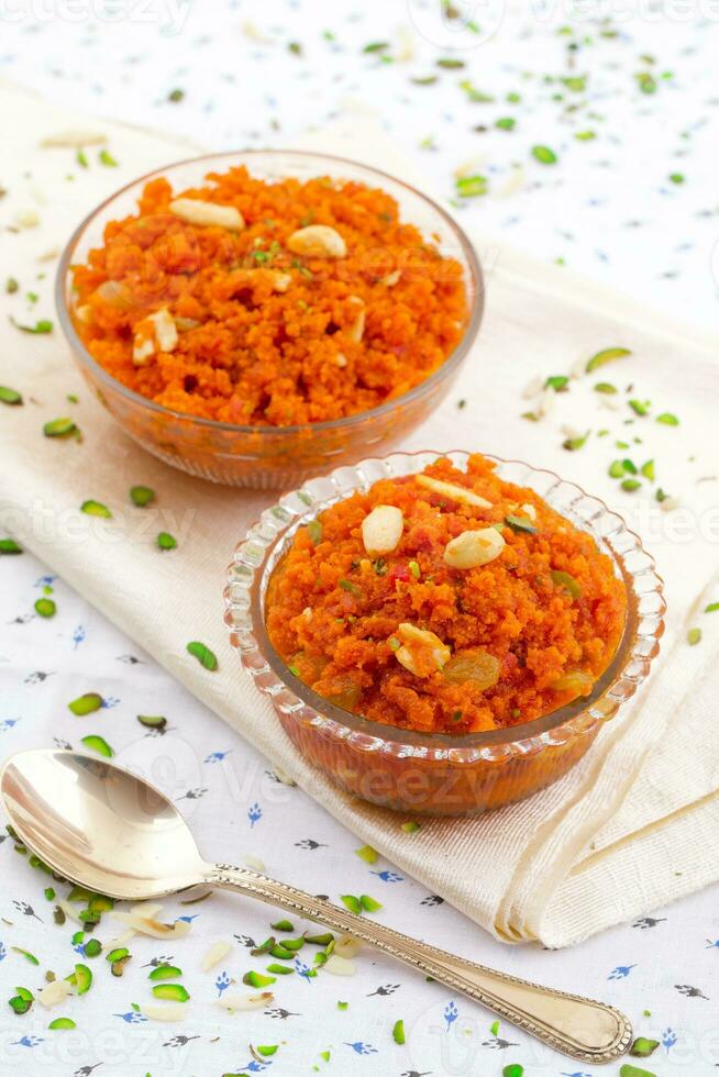 Indian Popular Sweet Food Carrot Halwa photo