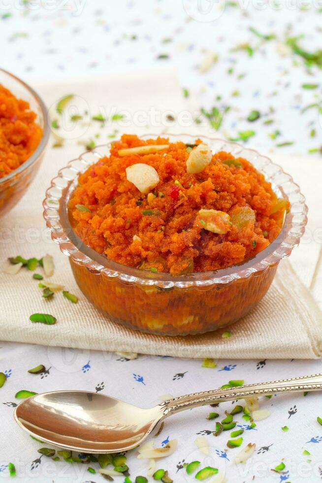 Indian Popular Sweet Food Carrot Halwa photo