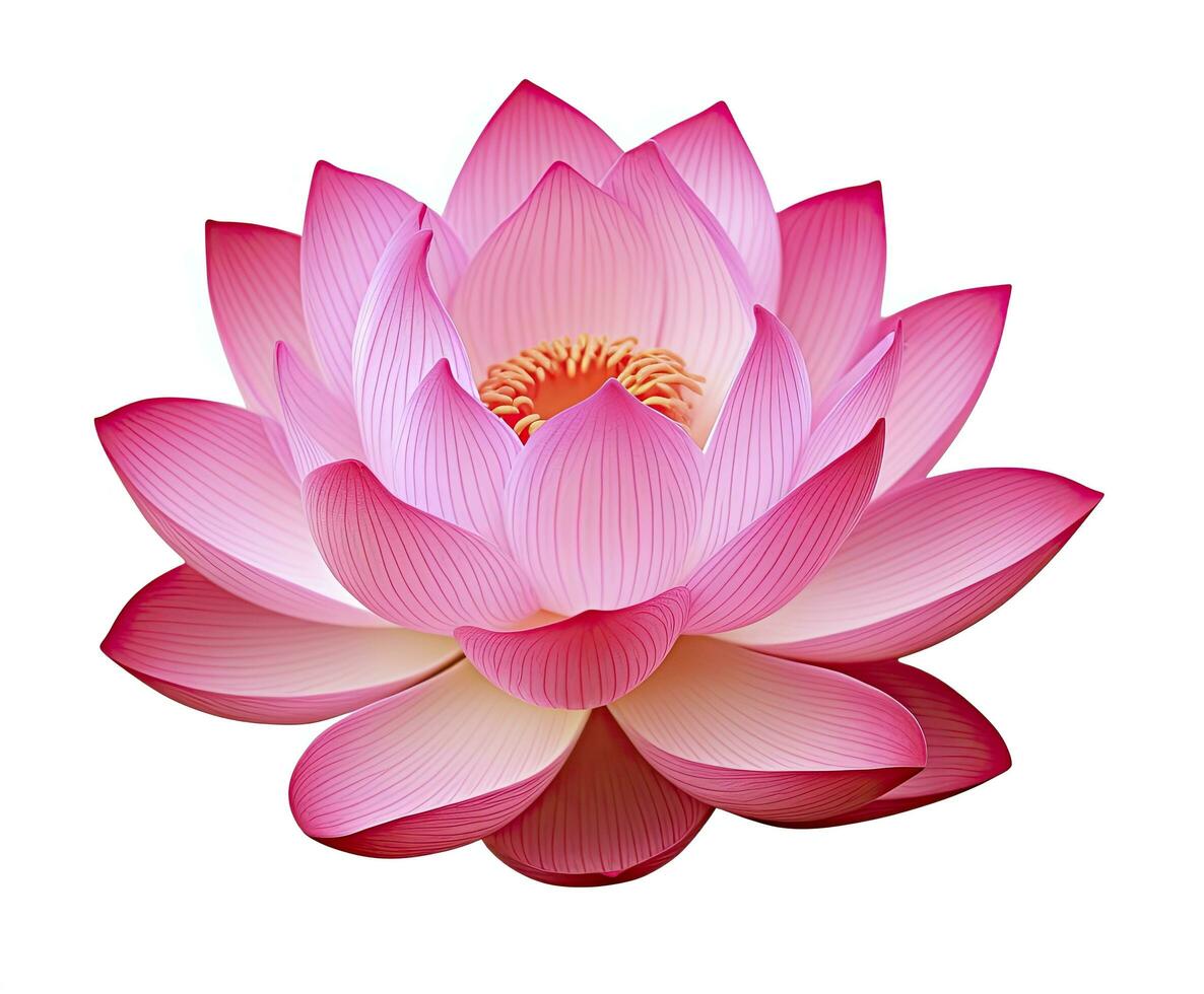 AI generated Lotus flower on white background. AI Generated photo