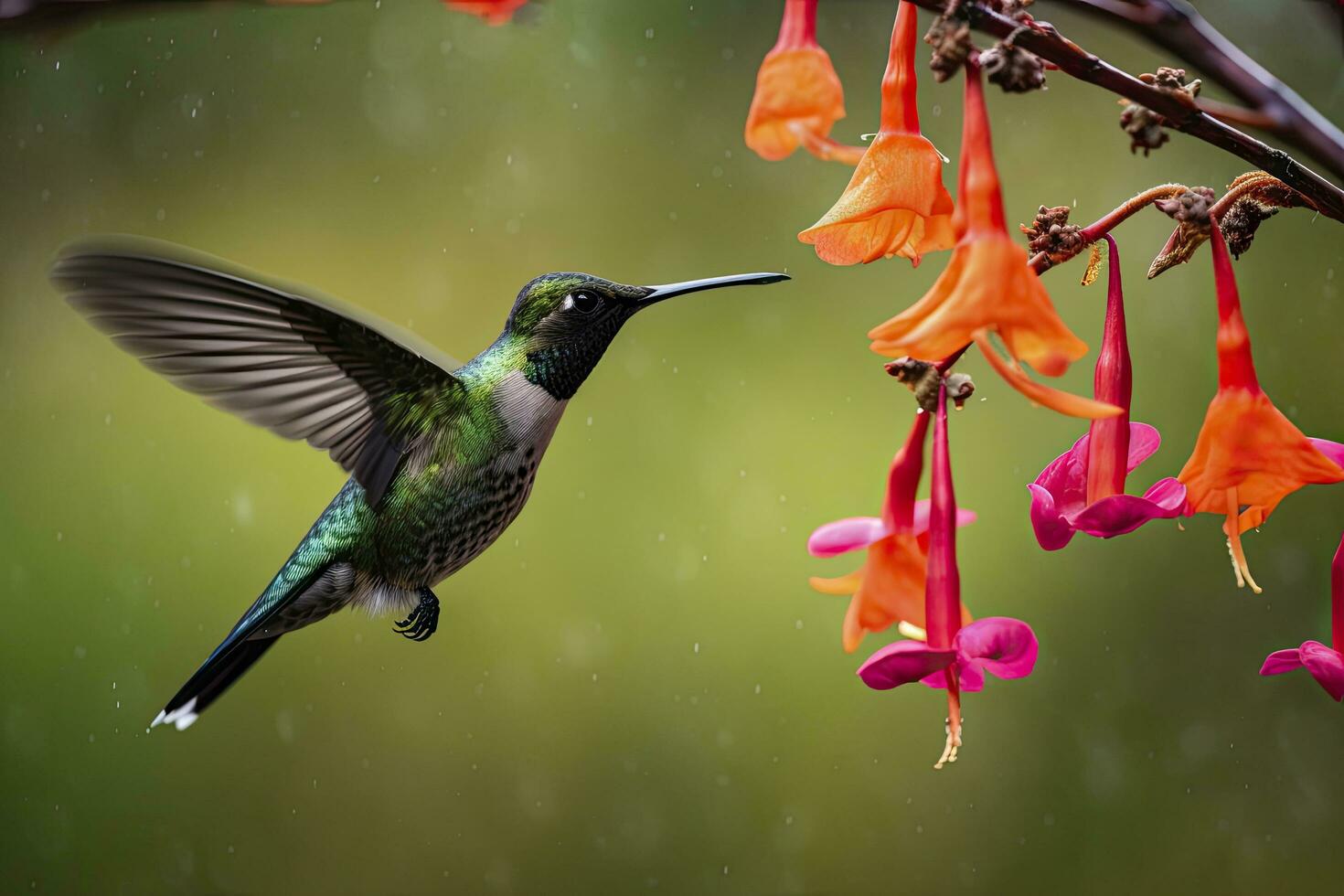 AI generated Hummingbird in Costa Rica. AI Generated. photo