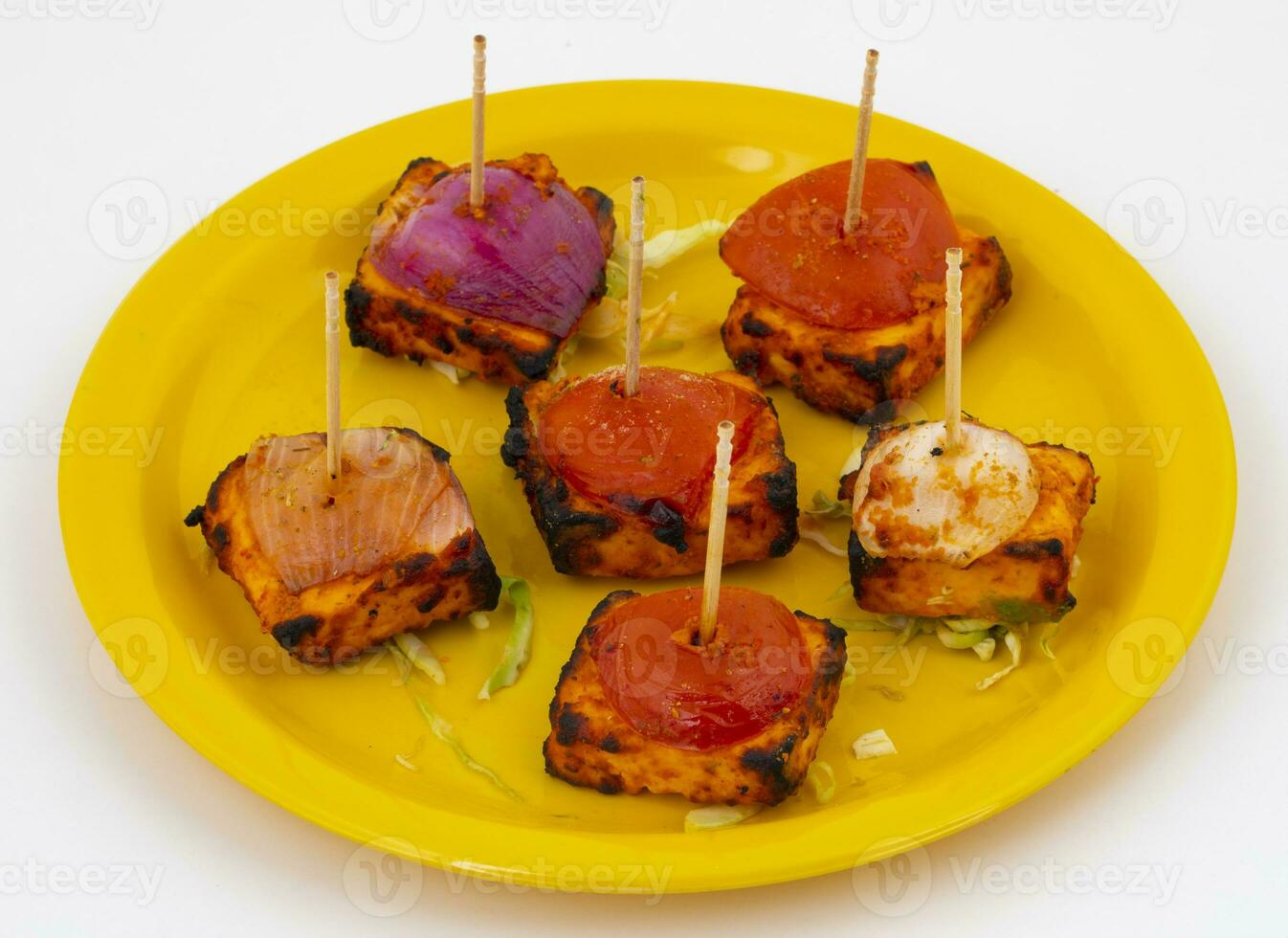 Indian Starter Dish Paneer Tikka Kabab or Barbecue Paneer Tikka Kabab photo