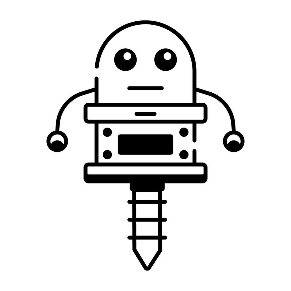 Linear Icon Depicting AI Technology vector