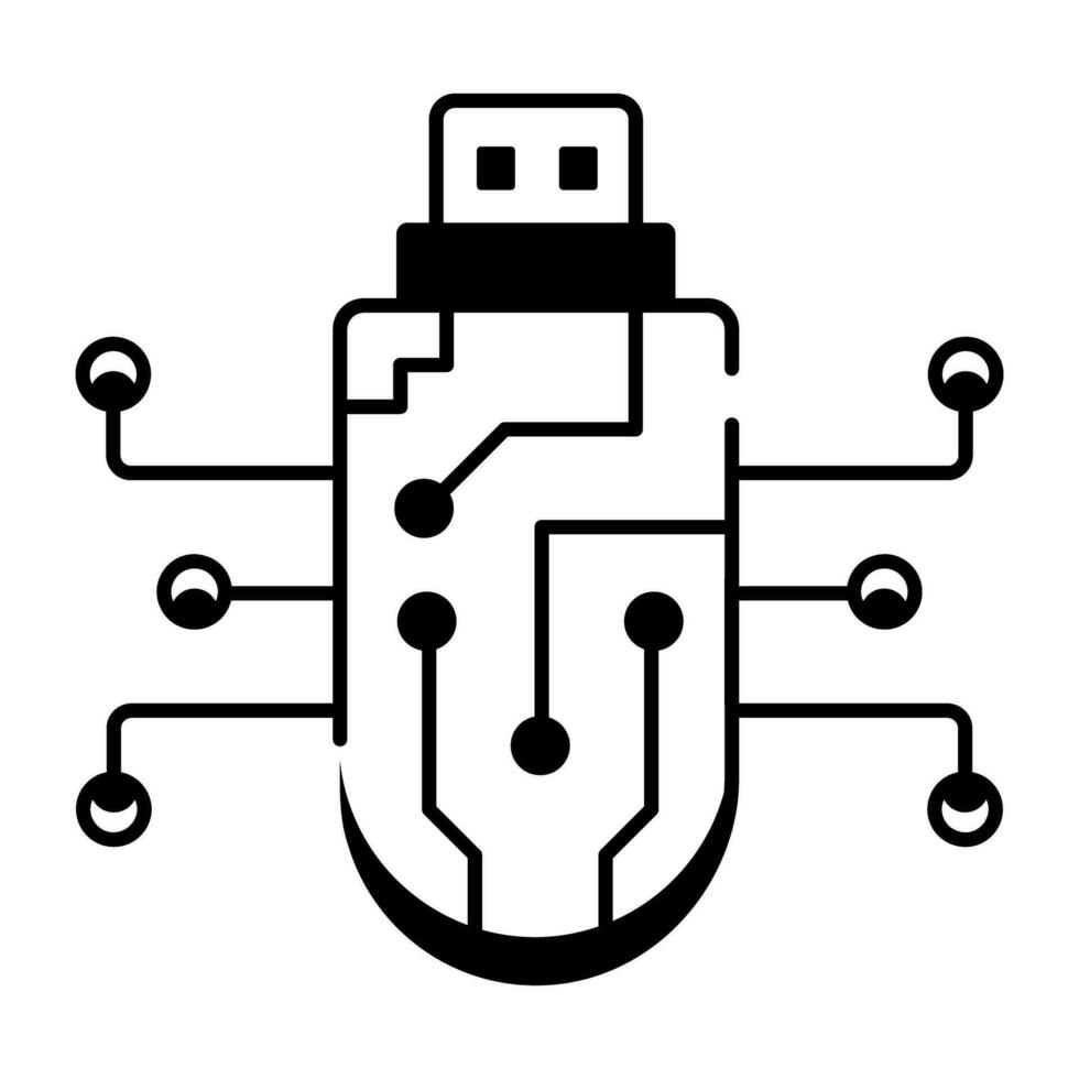 Linear Icon Depicting AI Technology vector
