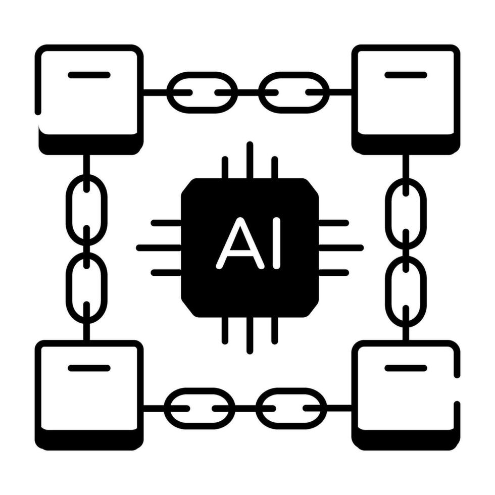 lineal icono representando ai tecnología vector