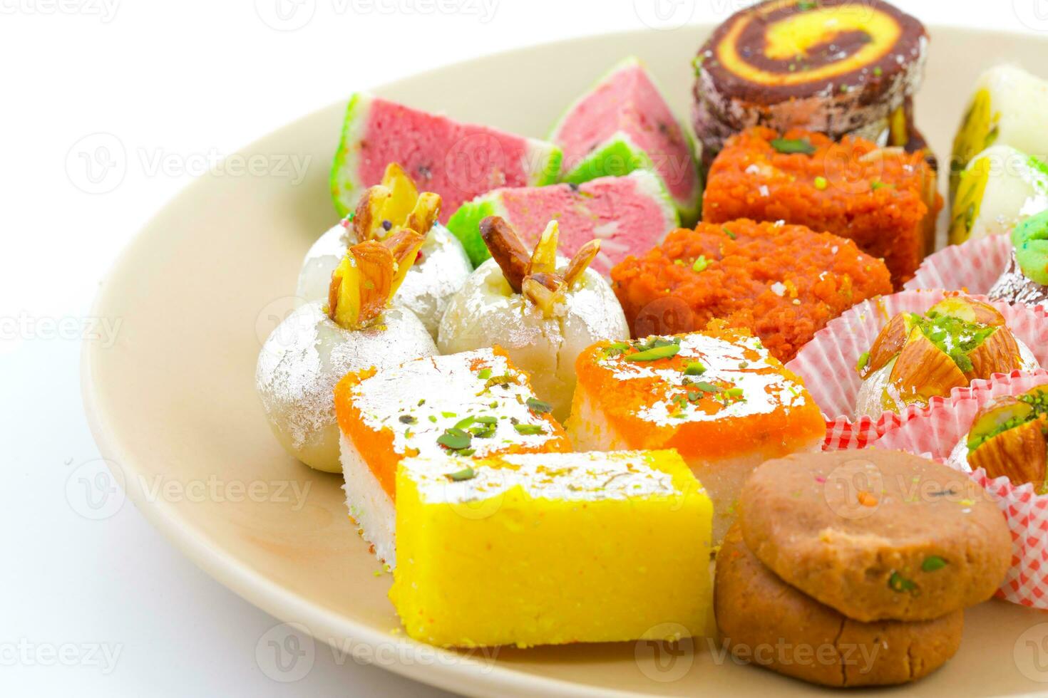 Indian Traditional Mix Sweet Food or Mix Mithai photo