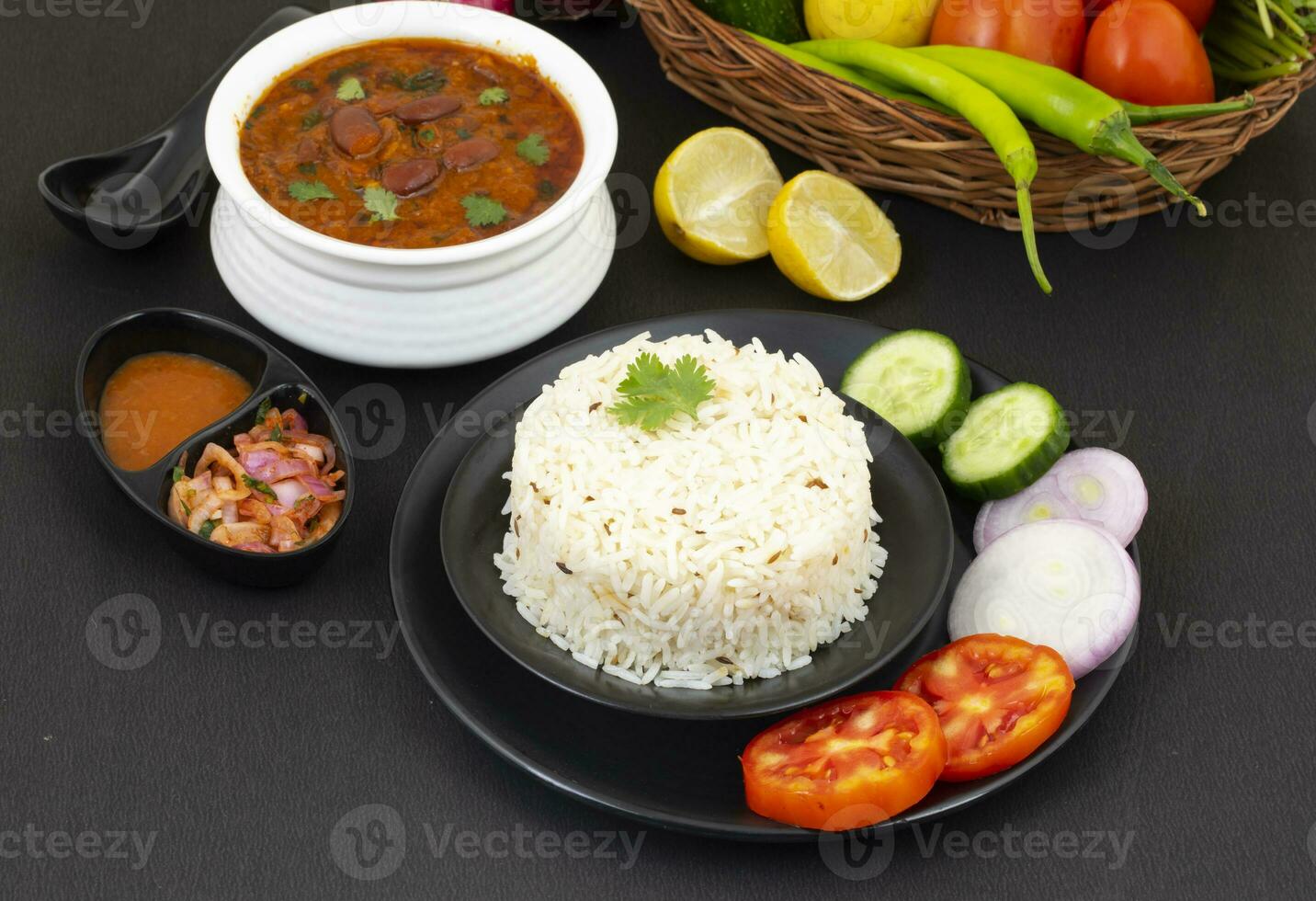 Rajma Chawal or Rajma Jeera Chawal Rice is a Traditional North Indian Food photo