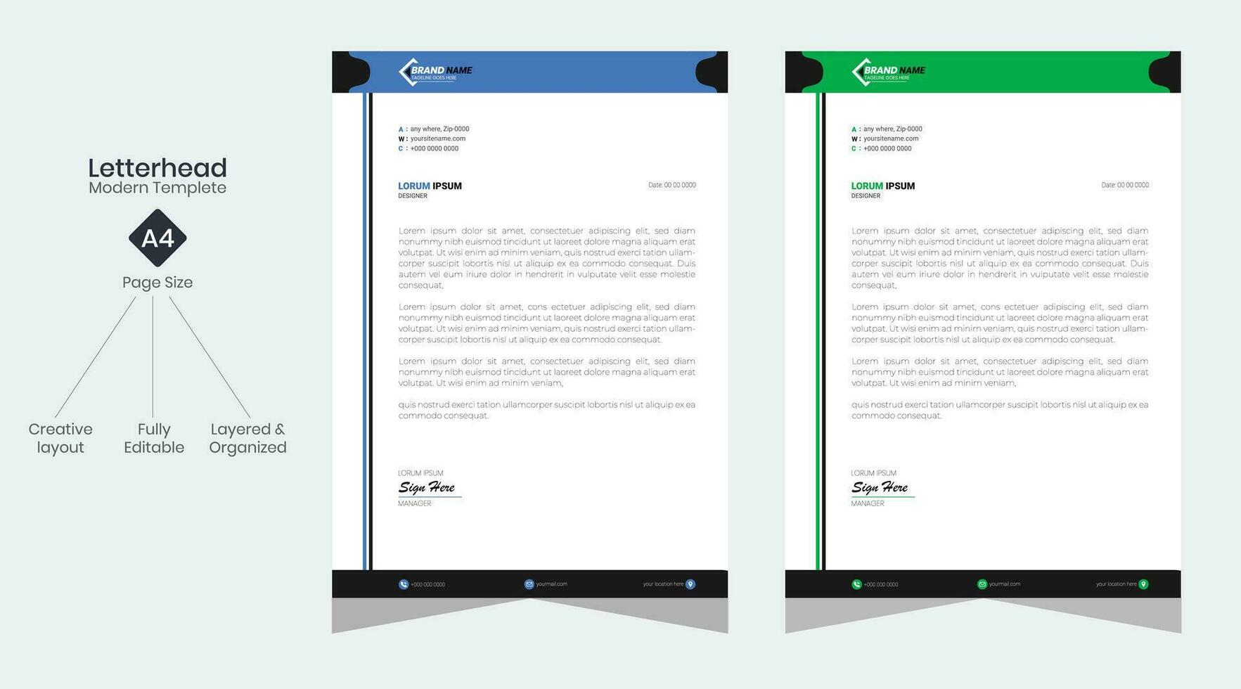 corporate modern letterhead design template vector