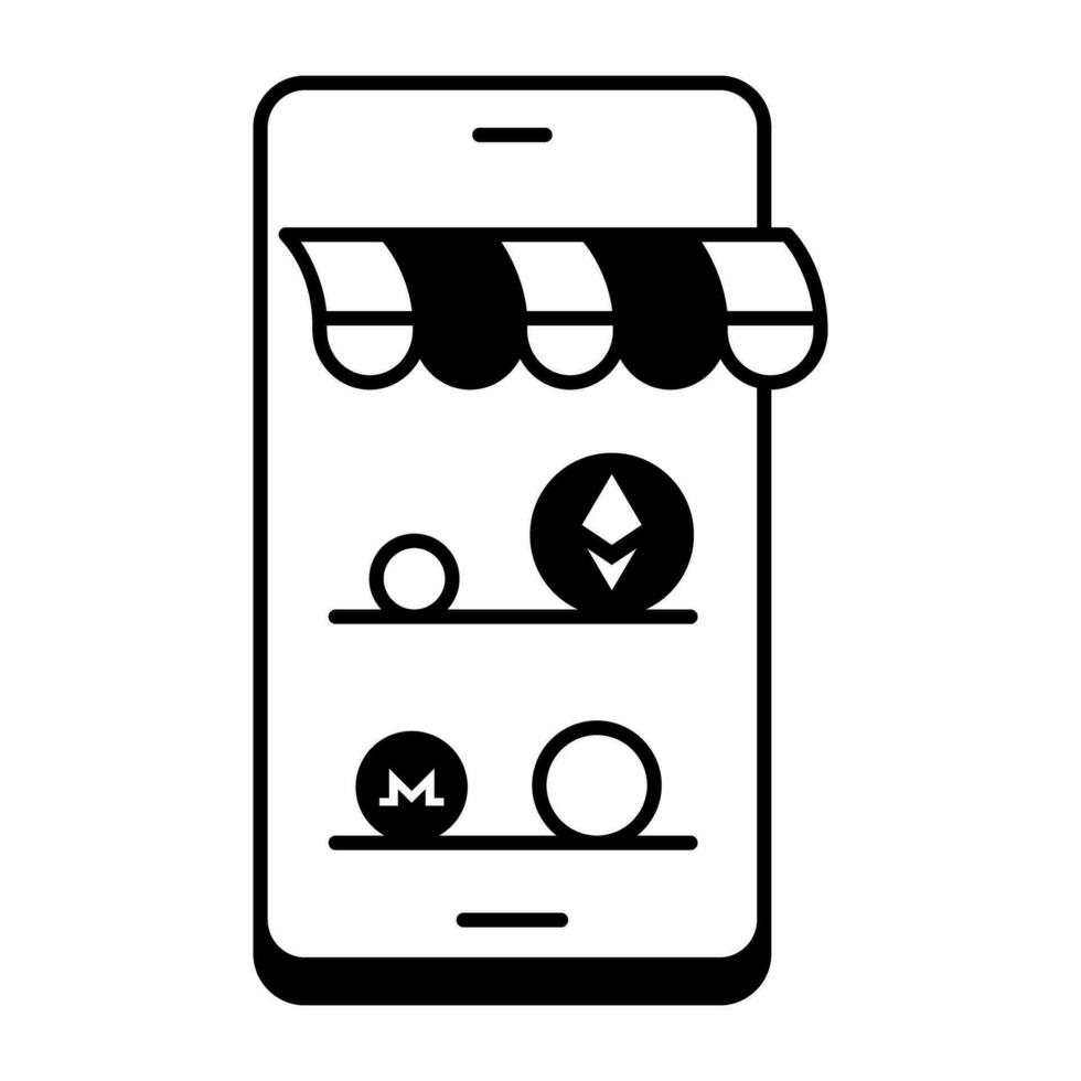 Cryptocurrency Trading Linear Icon vector