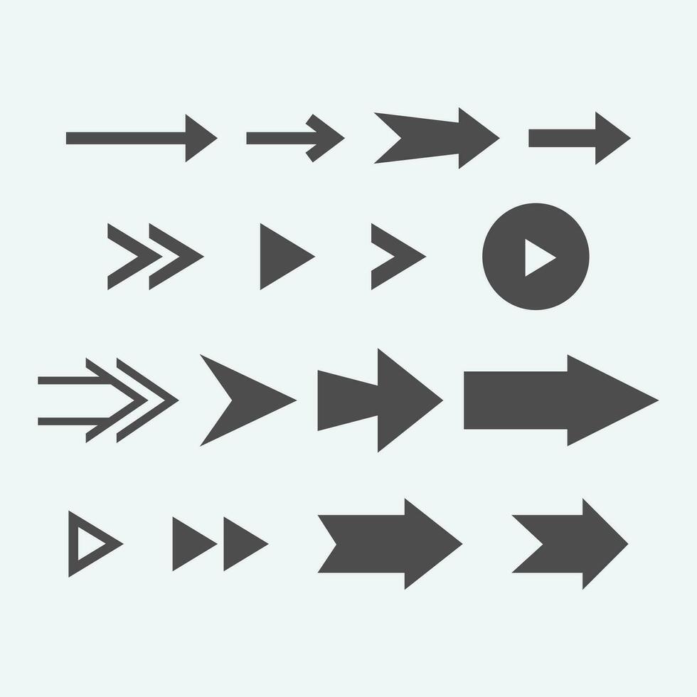 Colorful circular arrow, cursor ribbons set vector