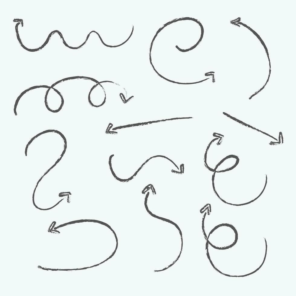 Colorful circular arrow, cursor ribbons set vector