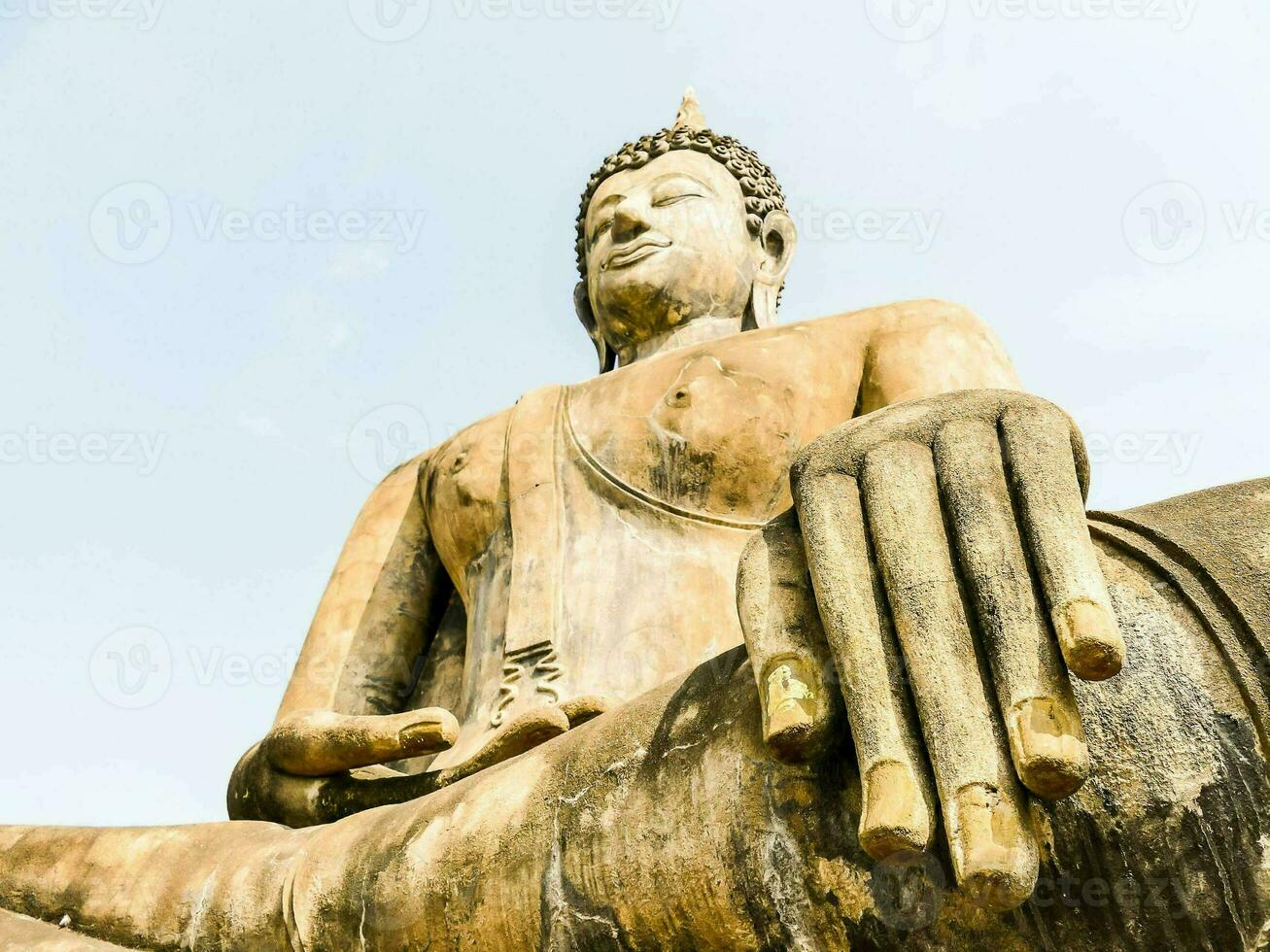 a large statue of a buddha photo