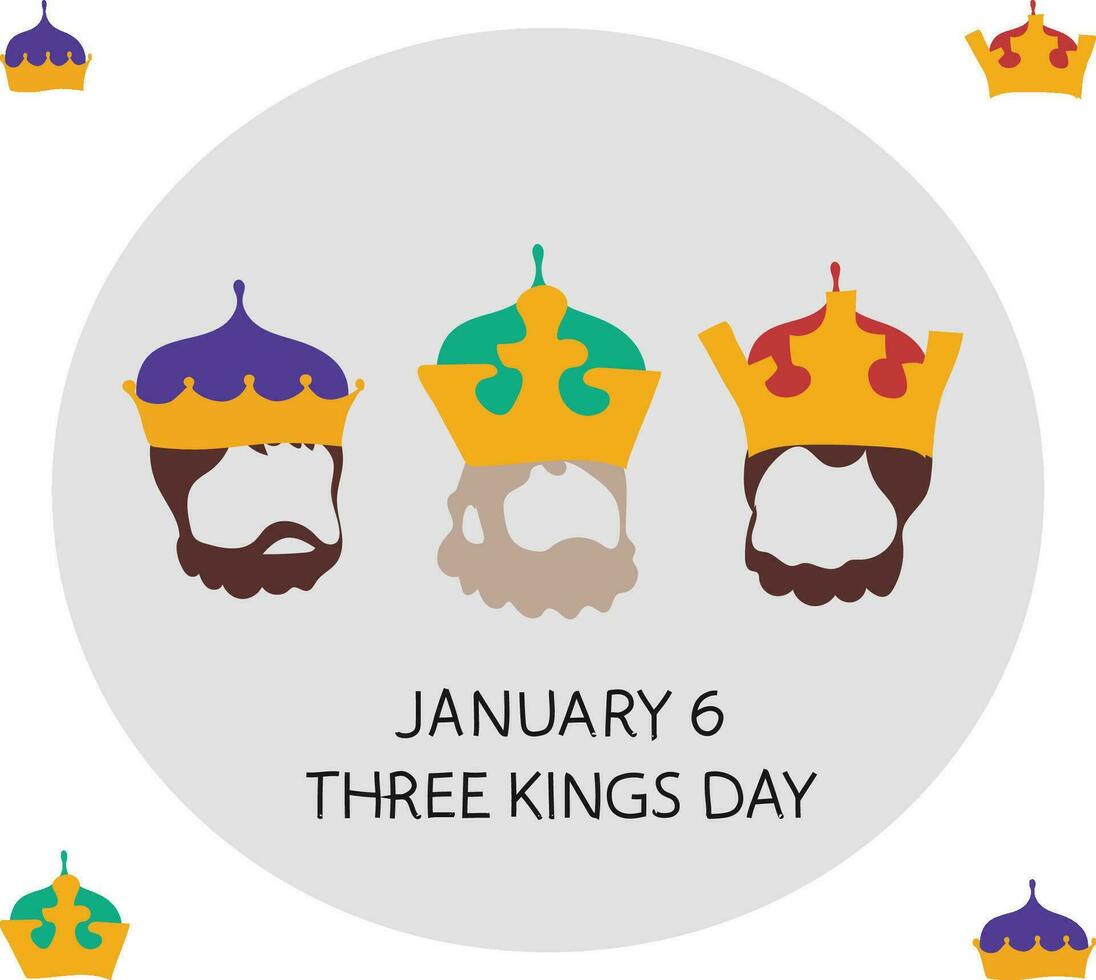 three kings day free vector illustration