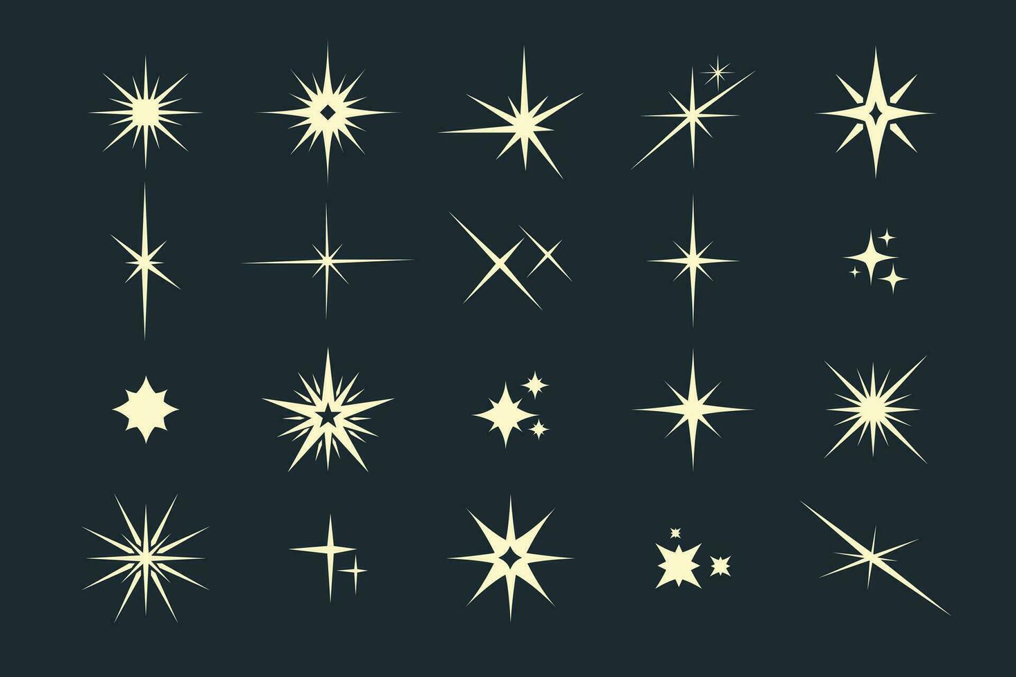 Creative flat north star logo set design vector