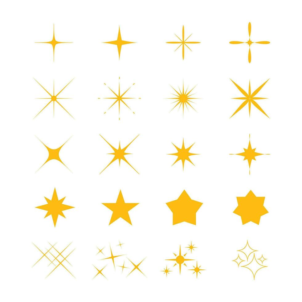 Creative flat north star logo set design vector