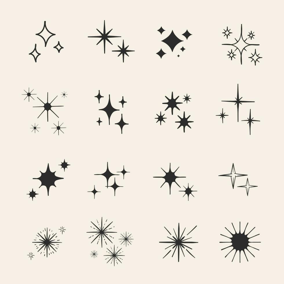 Creative flat north star logo set design vector