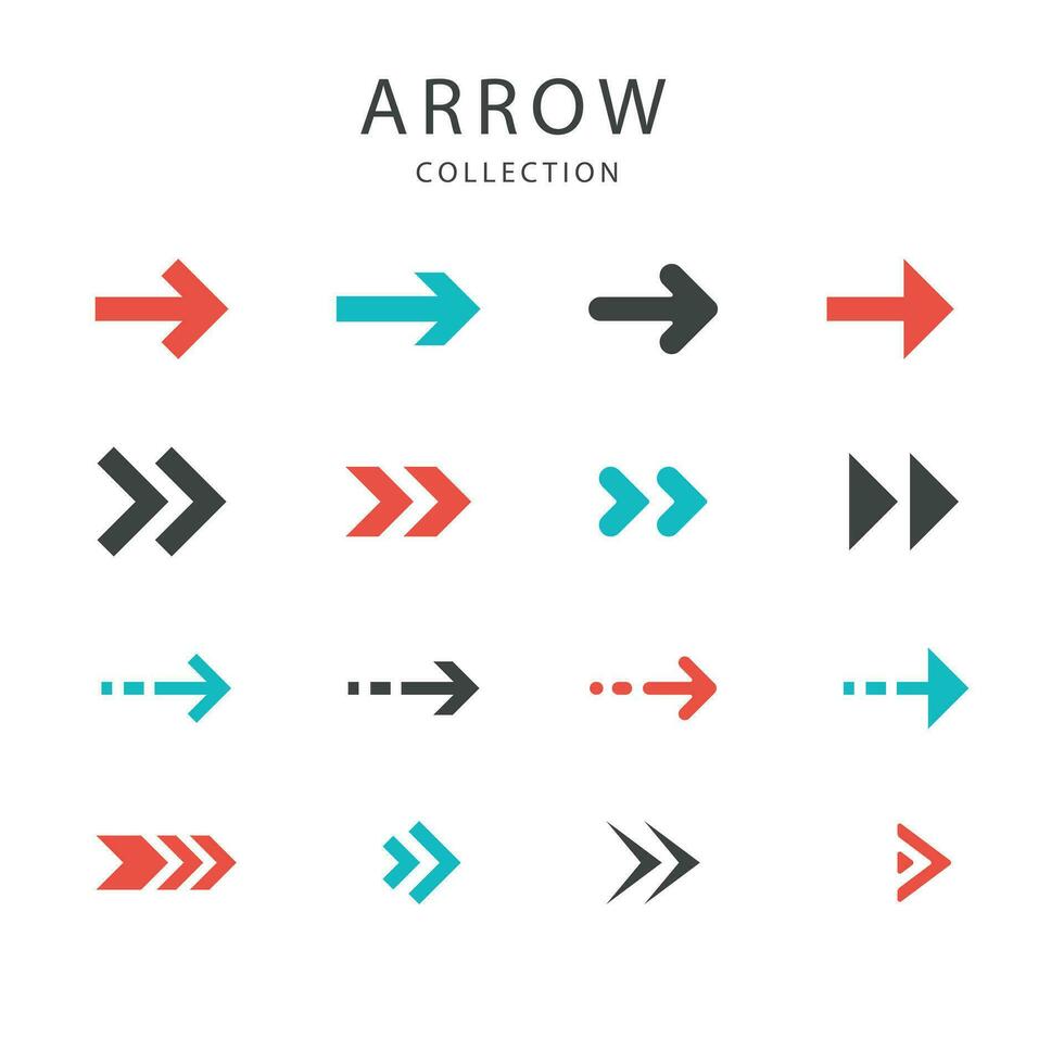 Colorful circular arrow, cursor ribbons set vector