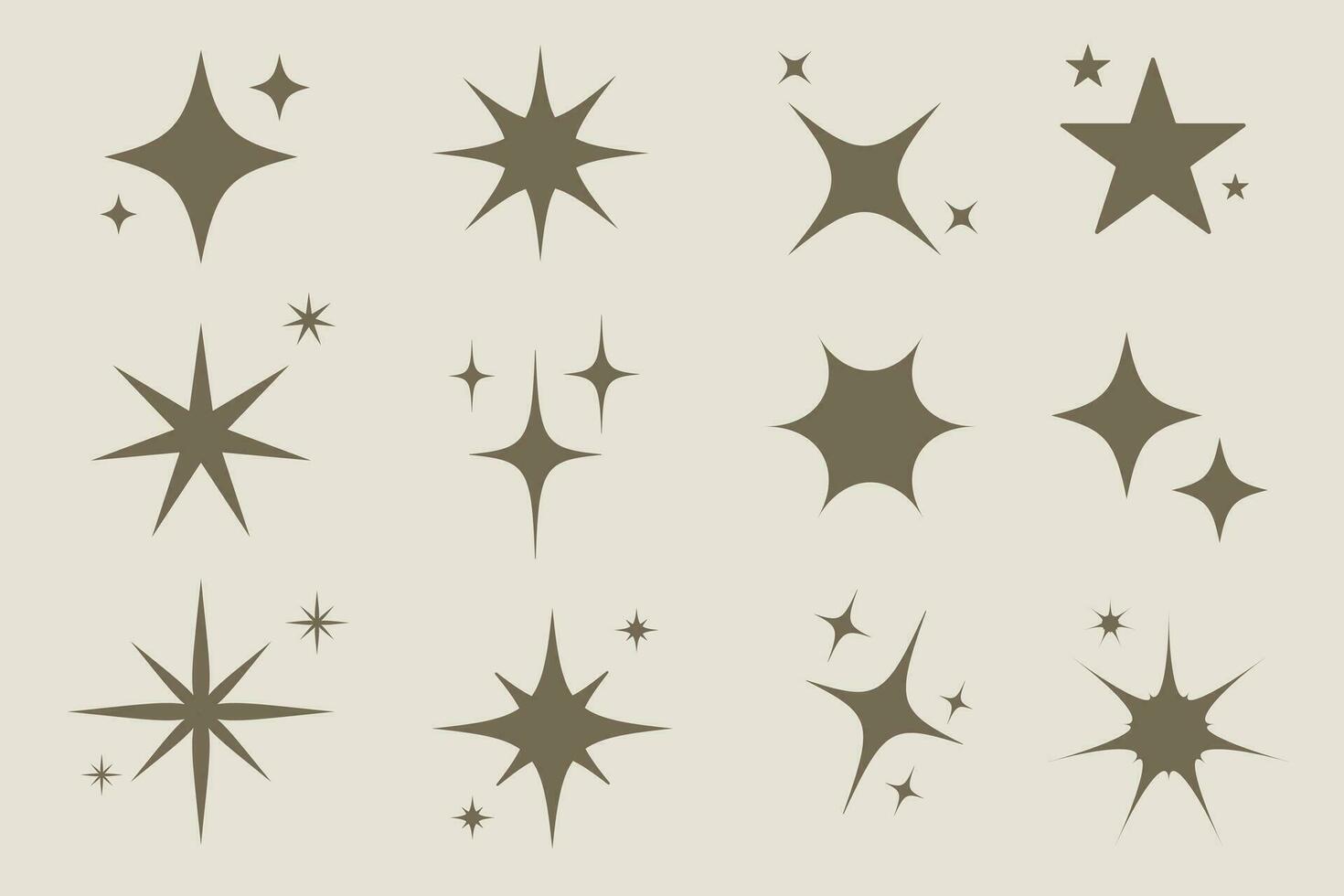 Creative flat north star logo set design vector