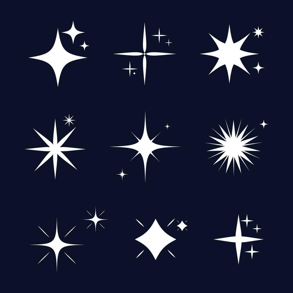 creativo plano norte estrella logo conjunto diseño vector