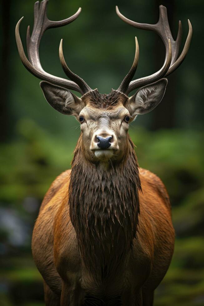 AI generated Close up of red deer stag. AI Generated photo
