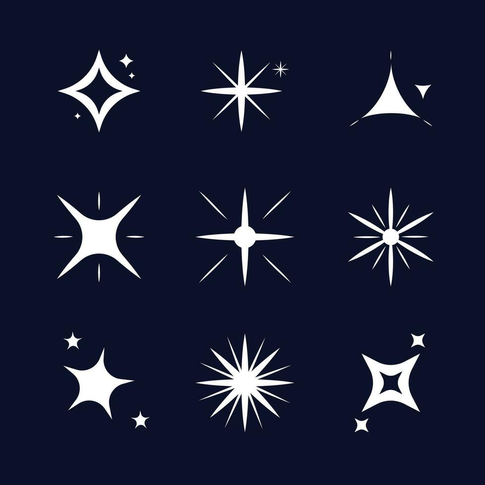 Creative flat north star logo set design vector