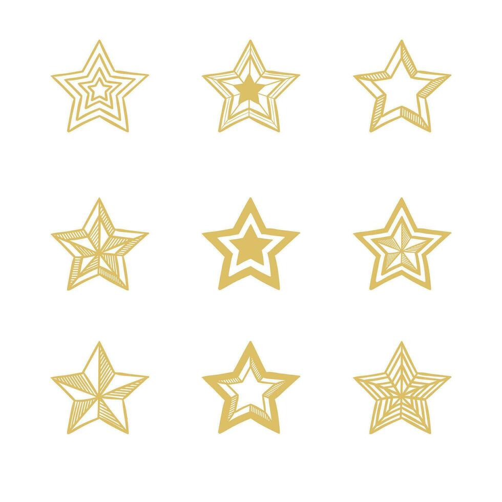 Creative flat north star logo set design vector