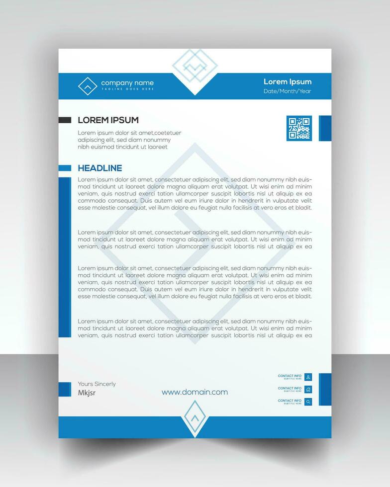 corporate modern letterhead design template with yellow blue green and red color creative modern letter head design template for your project letterhead letter head Business letterhead design vector