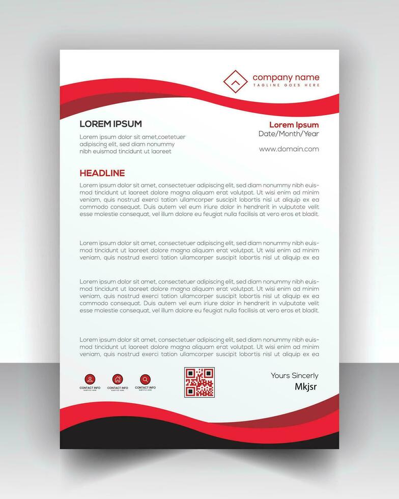 corporate modern letterhead design template with yellow blue green and red color creative modern letter head design template for your project letterhead letter head Business letterhead design vector