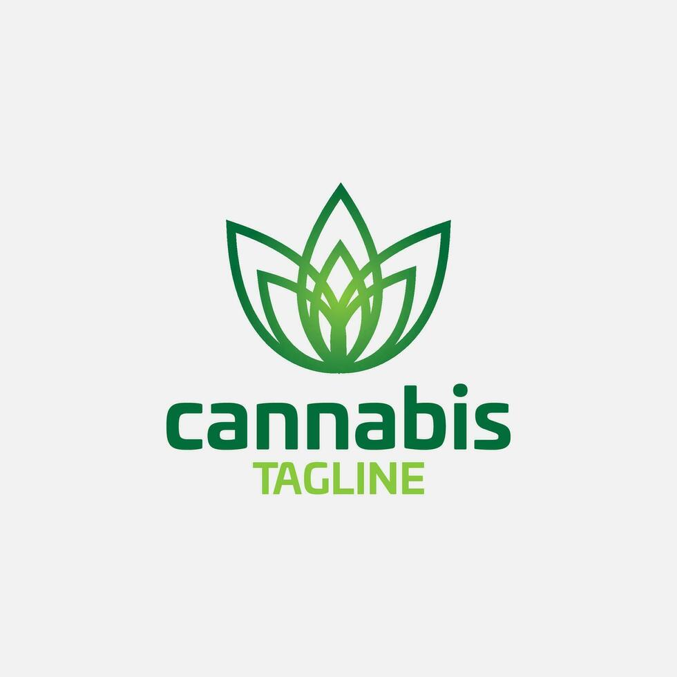 Cannabis hemp weed pot vector editable logo