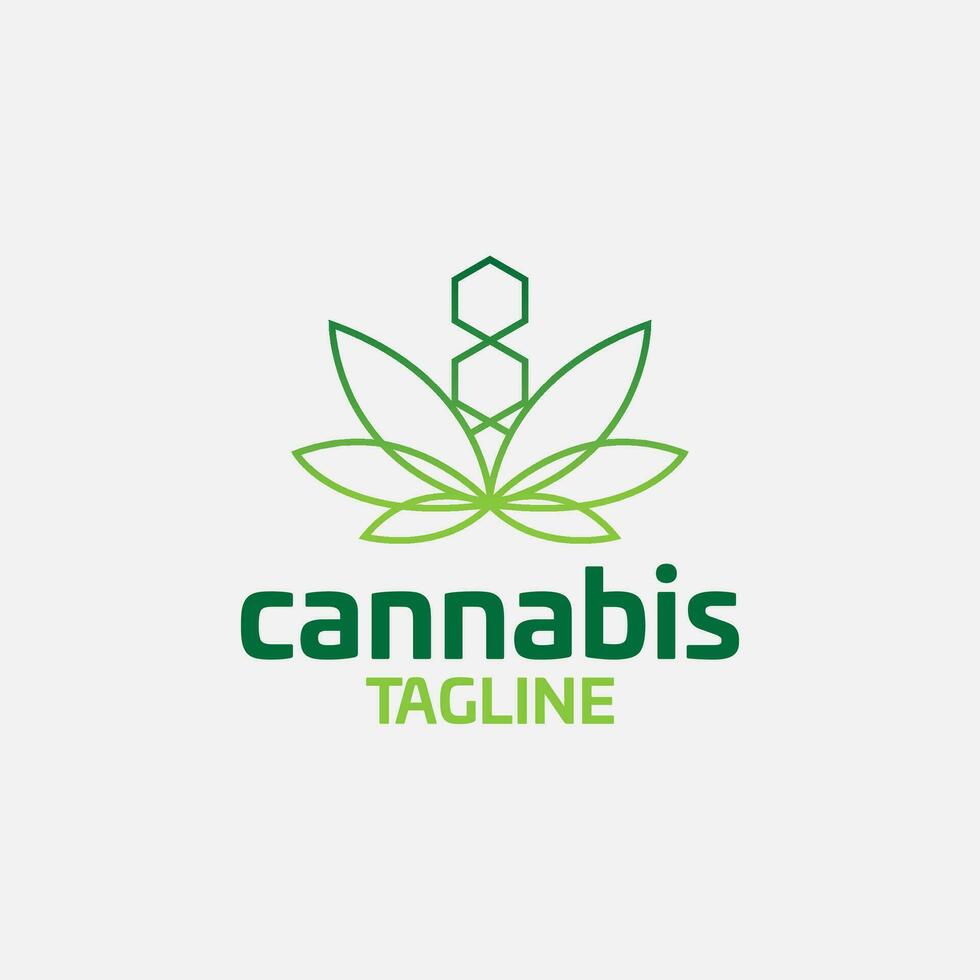 Cannabis hemp weed pot vector editable logo