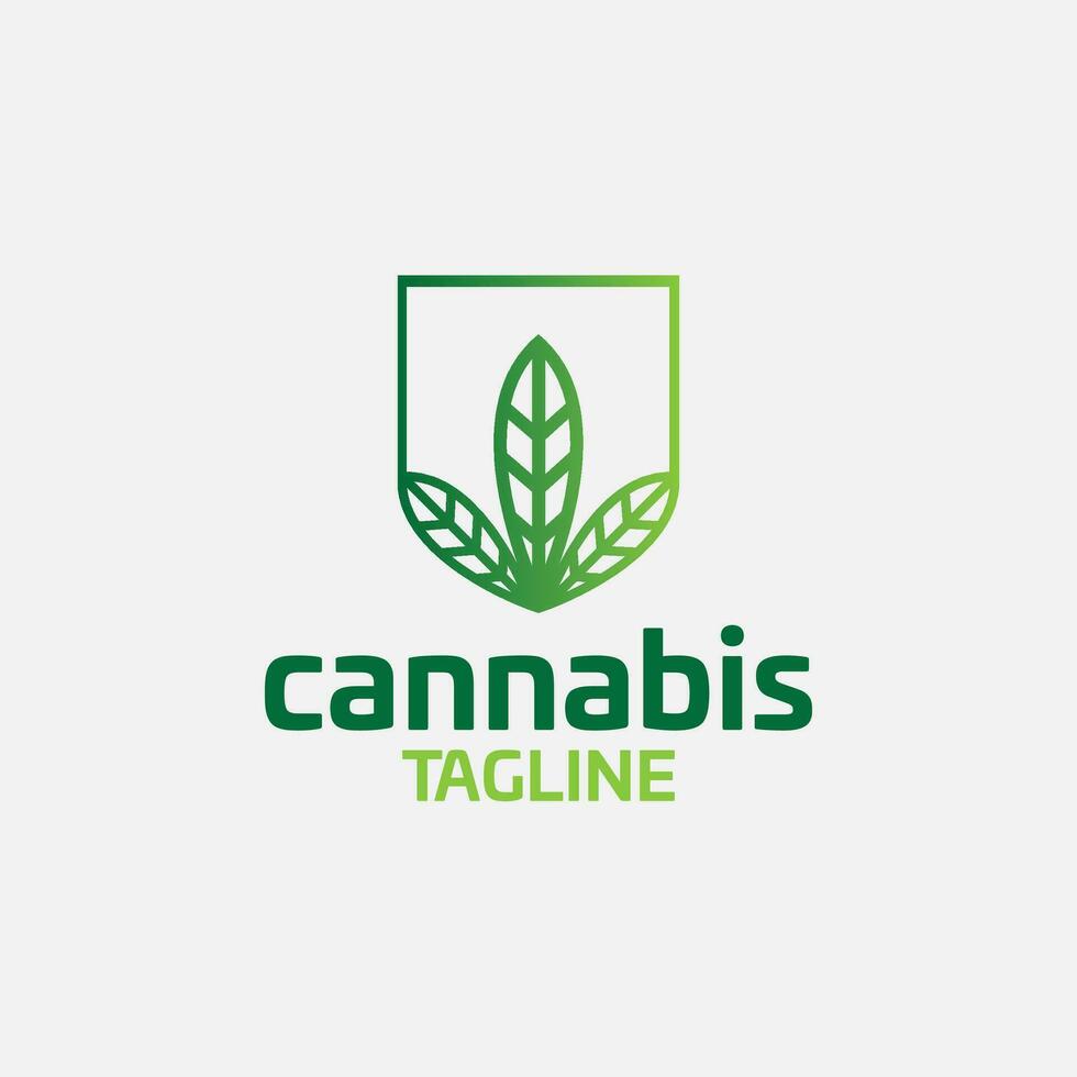 Cannabis hemp weed pot vector editable logo