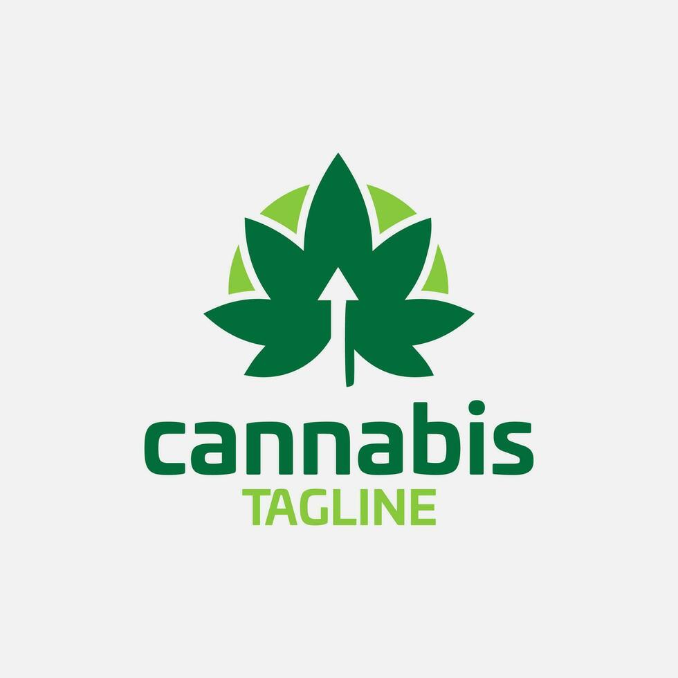 Cannabis hemp weed pot vector editable logo