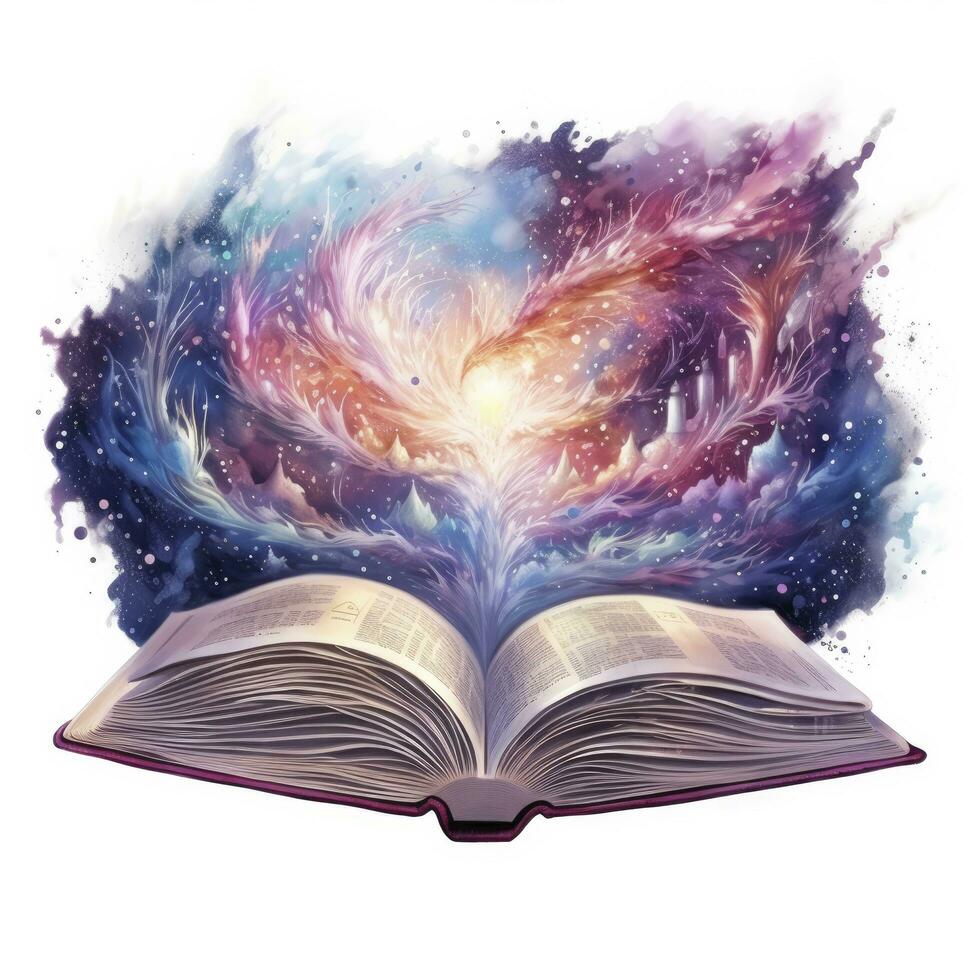 AI generated Galaxy celestial fantasy book watercolor for T-shirt Design. AI Generated photo