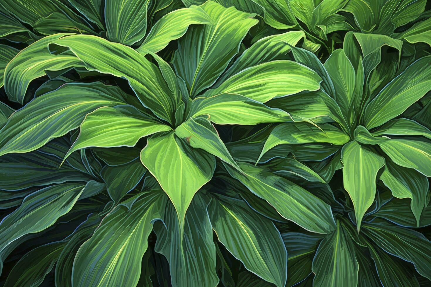 AI generated A plant with lots of large green leaves. AI Generated photo