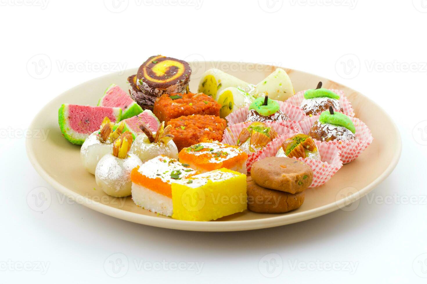 Indian Traditional Mix Sweet Food or Mix Mithai photo