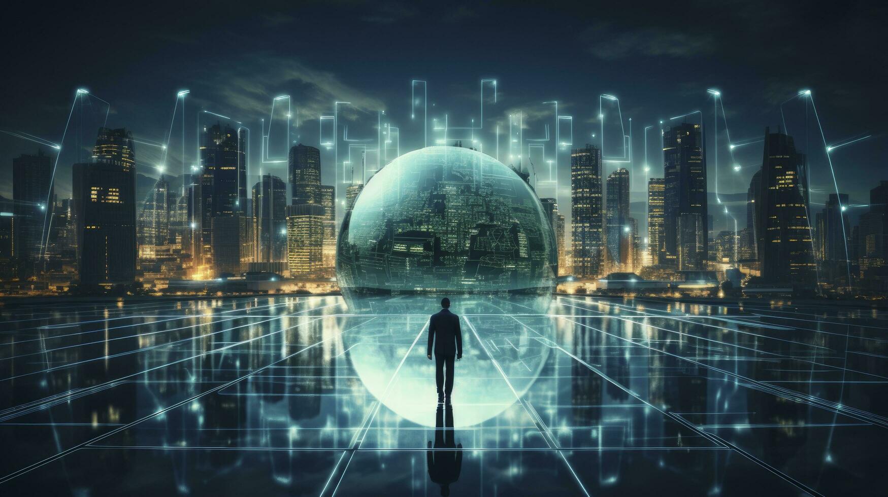 AI generated Cybersecurity in the Digital Business Landscape. AI Generated photo