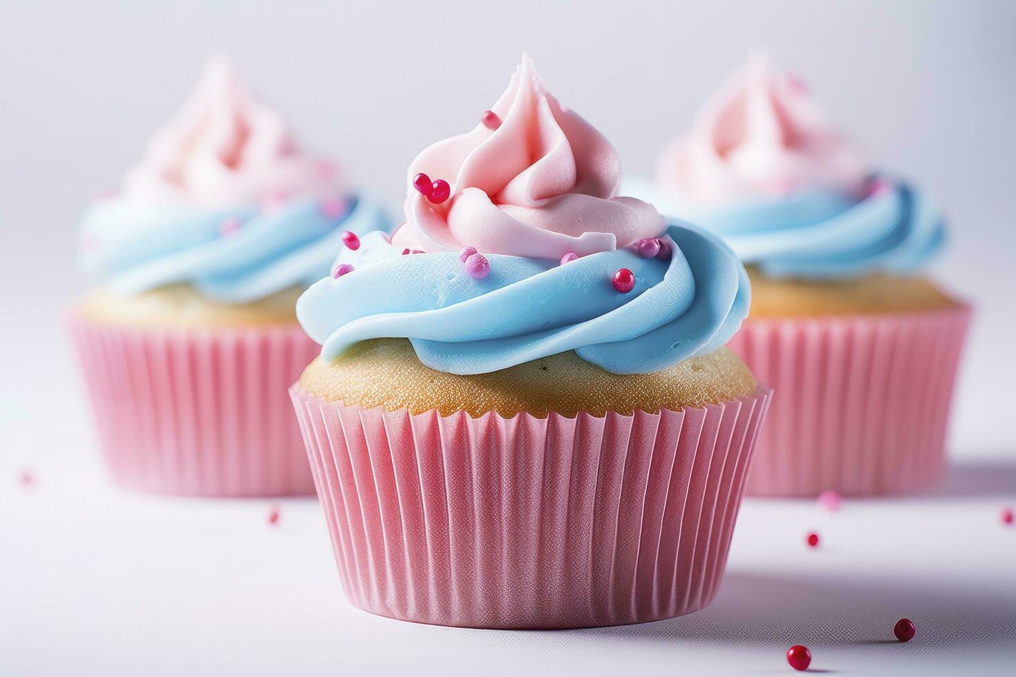 AI generated Cupcake with beautiful background. AI Generated photo