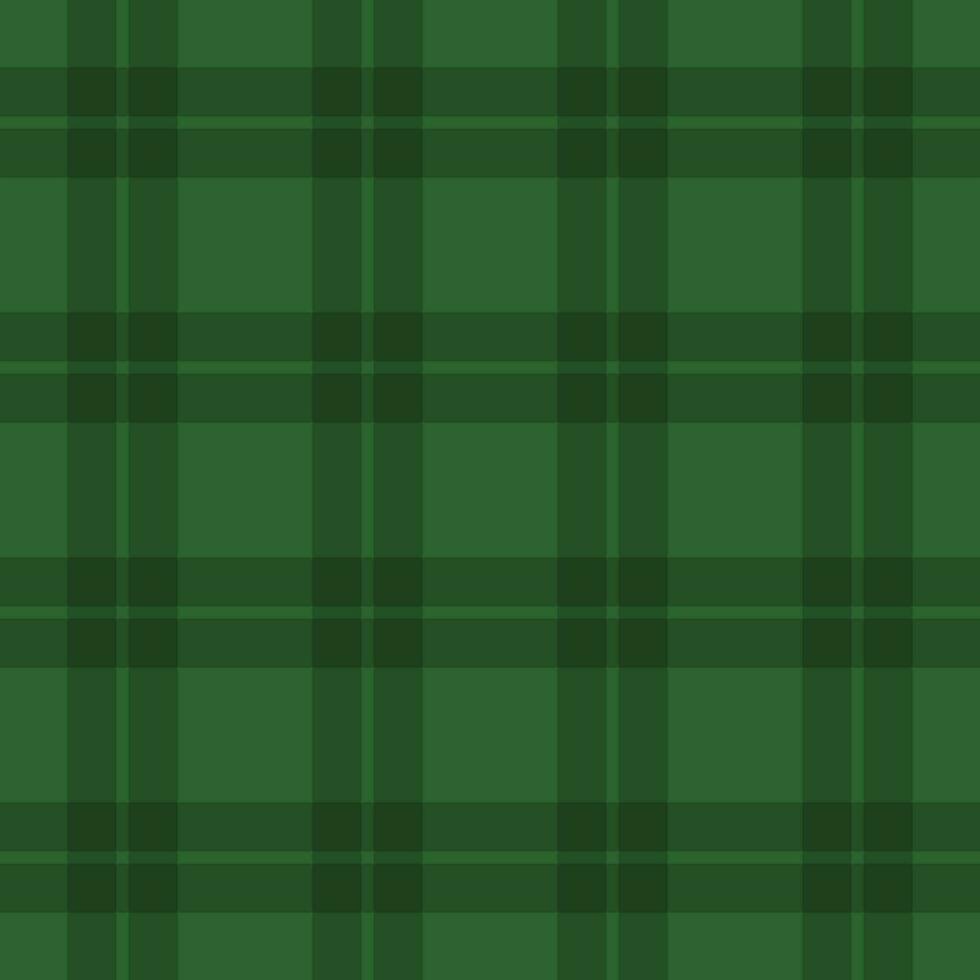 Plaid pattern in green for St Patricks Day. Simple tartan check plaid background. Traditional checkered background. vector