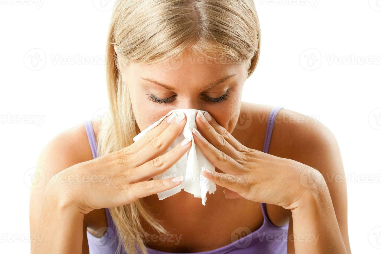 Woman having flu photo