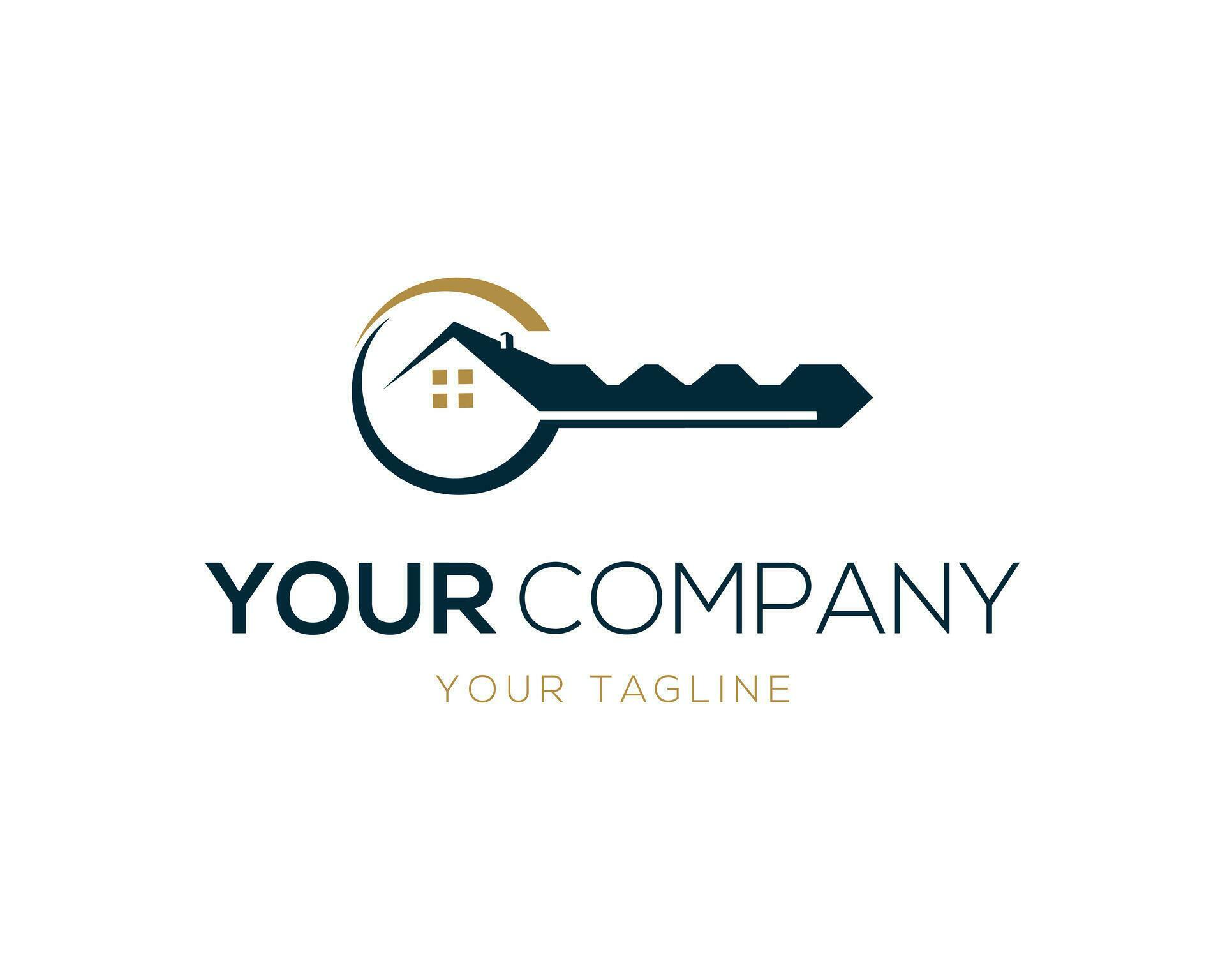 House and key real estate company logo design vector template. 35250622 Vector Art at Vecteezy