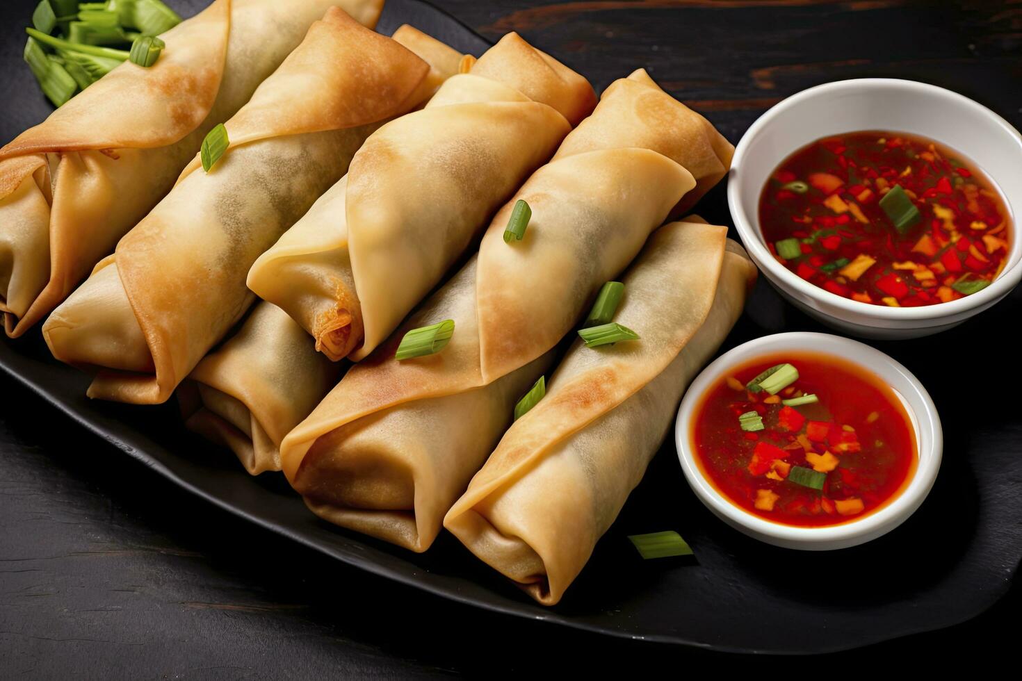 AI generated Egg rolls or spring rolls fried. AI Generated photo
