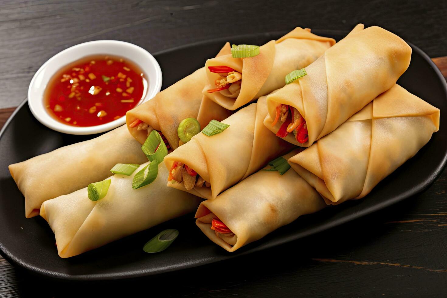 AI generated Egg rolls or spring rolls fried. AI Generated photo
