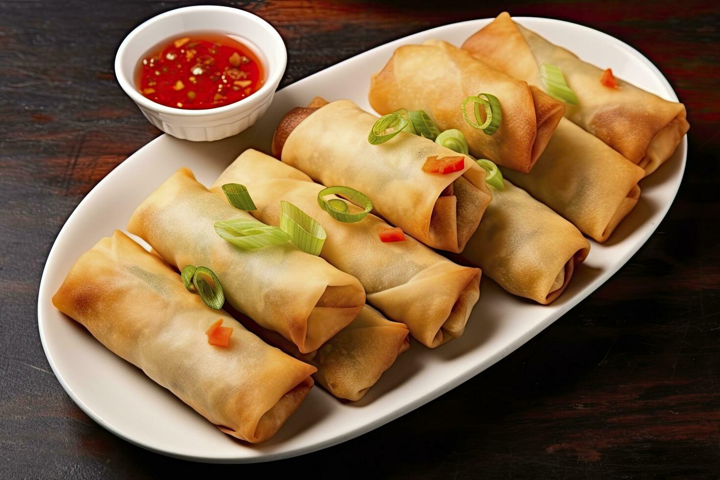 AI generated Egg rolls or spring rolls fried. AI Generated photo