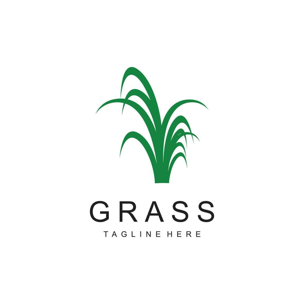 Grass logo design template vector illustration with creative idea