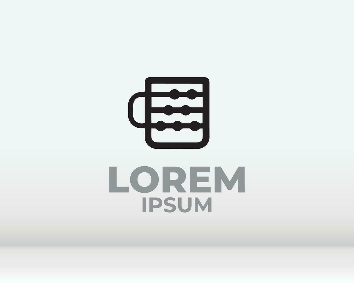 coffee bean with plant branch hipster minimal logo vector with leaf simple line outline icon for cafe