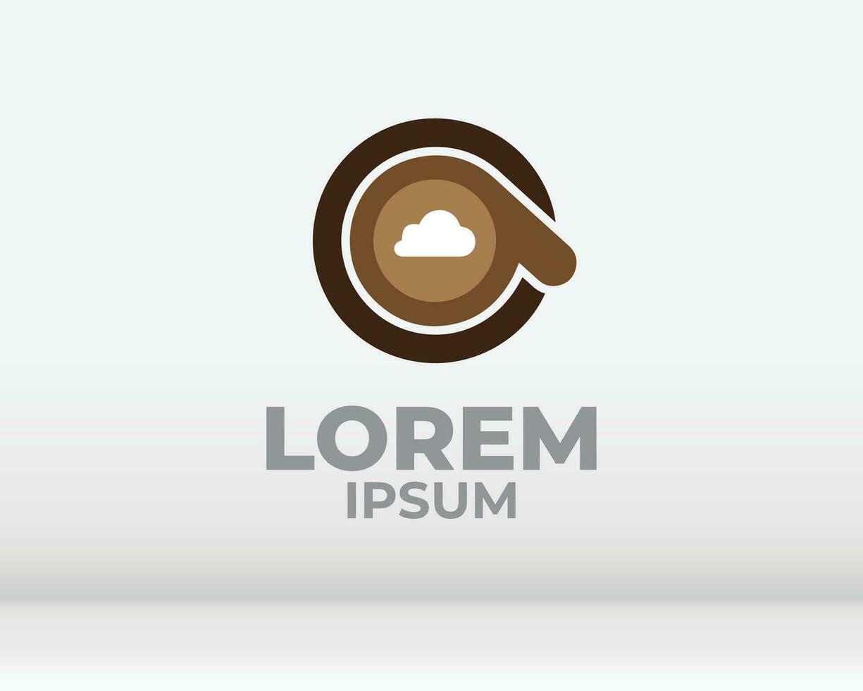 coffee bean with plant branch hipster minimal logo vector with leaf simple line outline icon for cafe