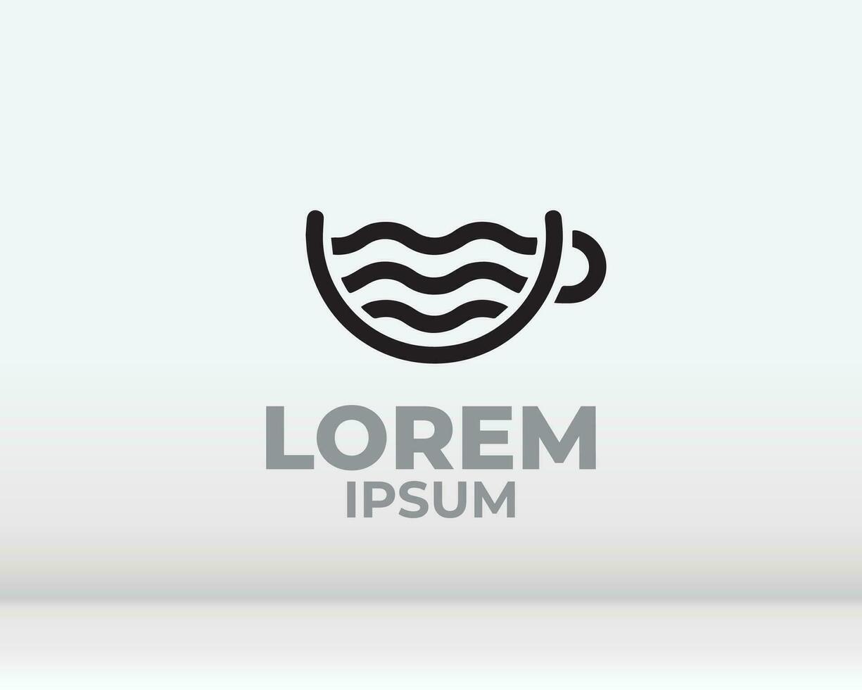 coffee bean with plant branch hipster minimal logo vector with leaf simple line outline icon for cafe