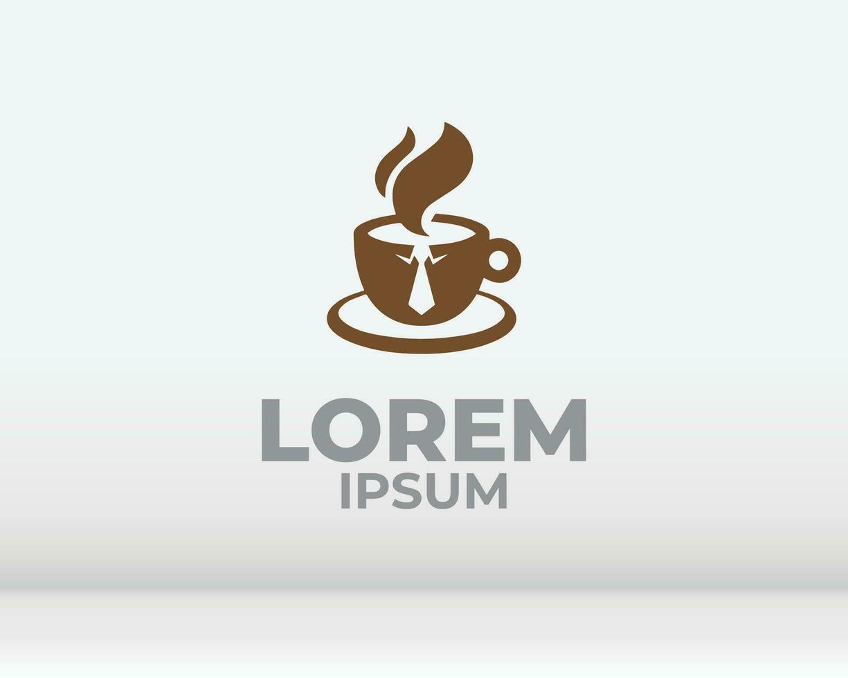 coffee bean with plant branch hipster minimal logo vector with leaf simple line outline icon for cafe