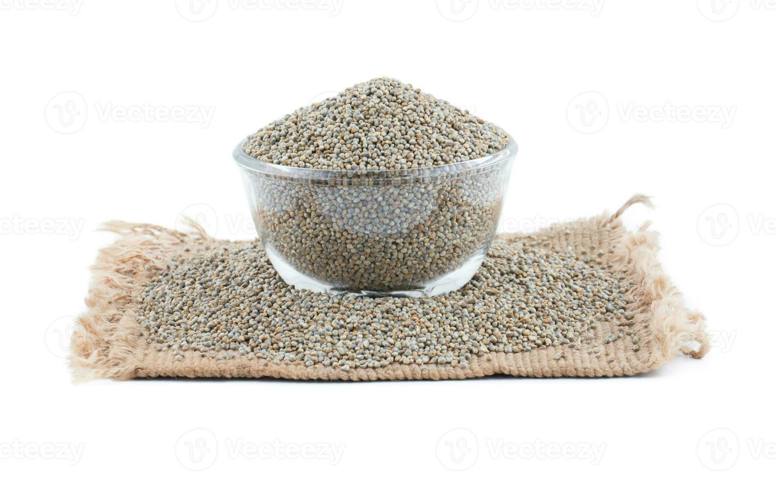 Pearl Millet Seeds on White Background photo